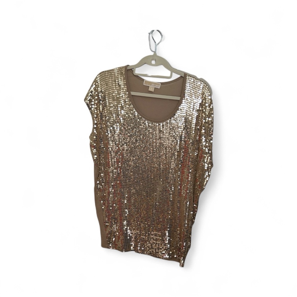 MICHAEL Michael Kors Shimmering Gold Sequin Blouse